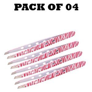 Forgica Professional Stainless Steel Paper Coating Color Tweezers Pack of 04